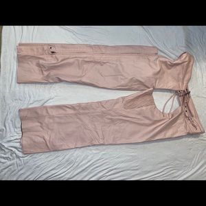 Light pink leather Harley-Davidson chaps